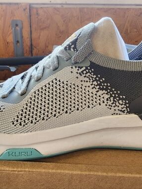 KURU Flux Smoke Gray / Orange Nova Knit Sneaker Athletic Running Support